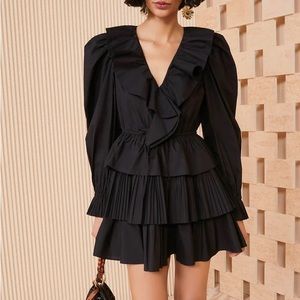 Ulla Johnson Black Ruffled Mini Dress